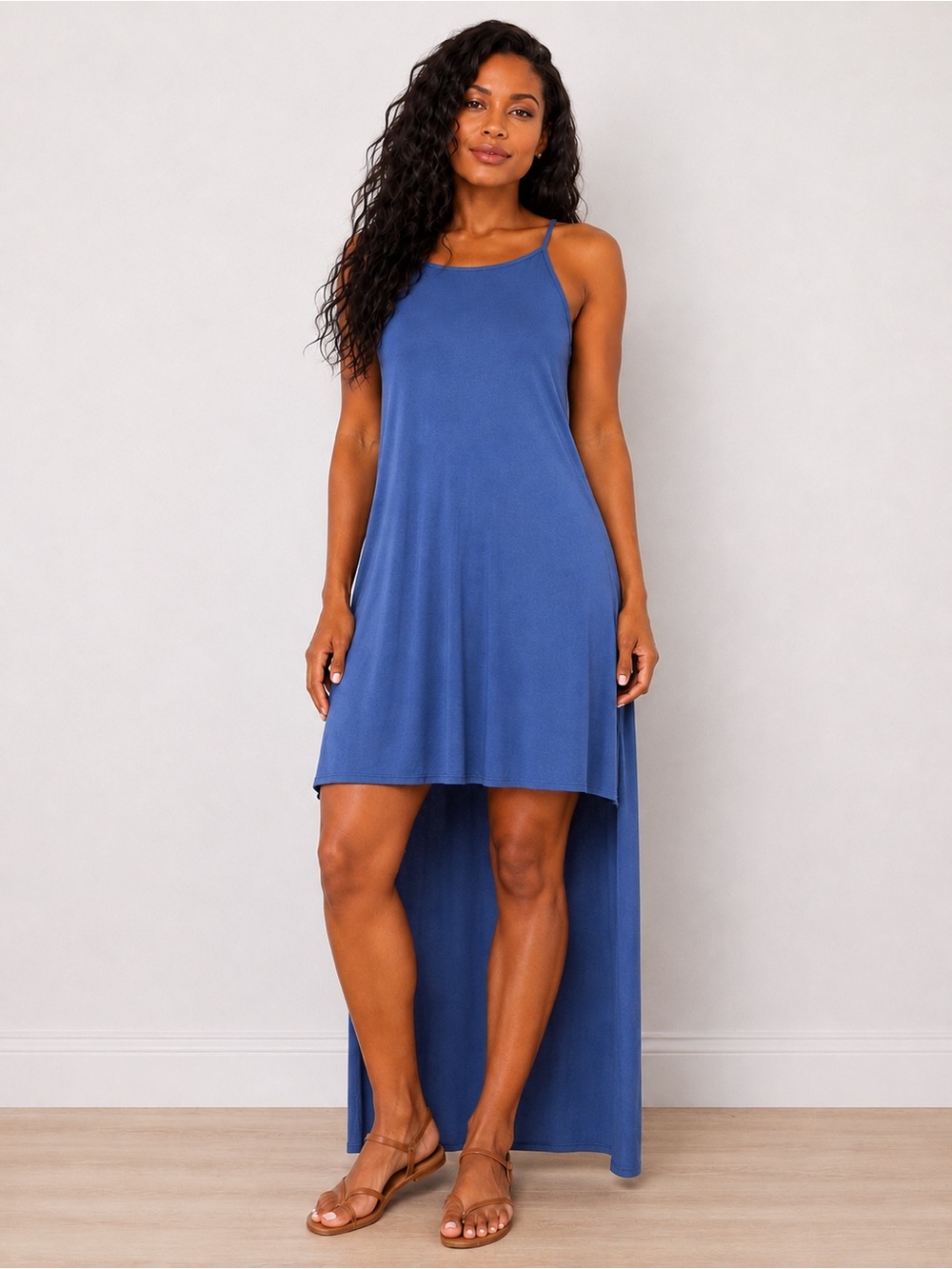 Nordstrom American Twist Blue High Low Maxi Dress NWT Size L Boho Layered
